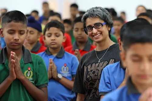 ART Excel session with students at an army school